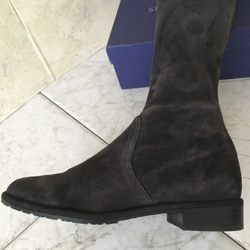 Stuart Weitzman Womens Black Over-the-Knee Suede Boots
